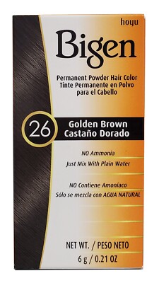 Bigen Powder Hair Color #26 Golden Brown 0.21 oz, (3 BOXES)