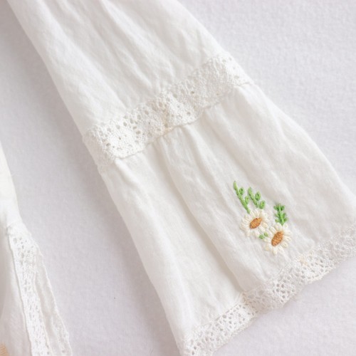 Vtg Liso Ho Boho Peasant Top Size 14 (12-14) White Cotton Embroidered Babydoll - Picture 9 of 17