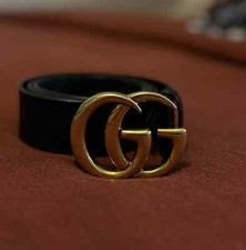 Authentic Gucci Belt -- Black Marmont Belt with Gold Double G Size 90 36