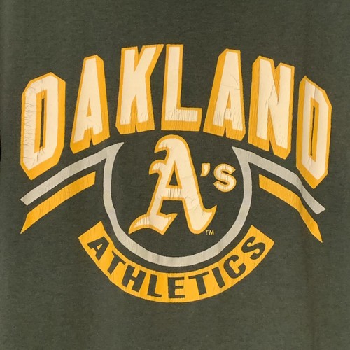 Vintage 80s Oakland Athletics A's T Shirt L XL Champion Brand 50/50 Green 1980s - Picture 4 of 7
