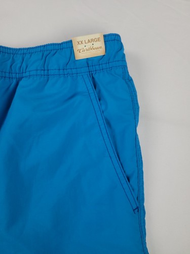 Caribbean Roundtree & Yorke Men's Swim Trunks Bright Aqua Blue XXL 2X NWT Beach - Picture 3 of 12
