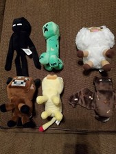 Lot of 6 Mojang Minecraft Plush Figures: Cow Ocelot Creeper Bat Sheep Enderman