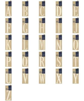 Papermania Bare Basics selbstklebende hölzerne Alphabet Buchstaben Wohndeko Scrapbooking