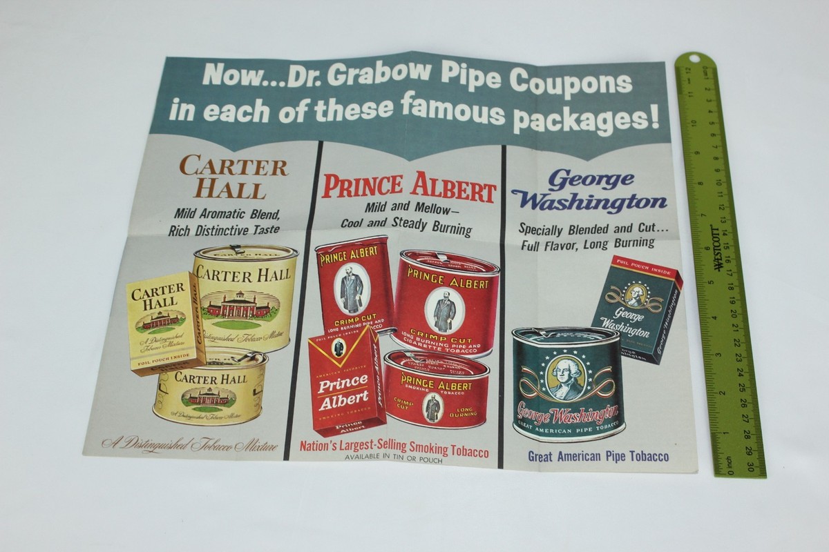 VTG Dr Grabow Pipe Carter Hall Prince Albert Poster Advertising Foldout  Poster