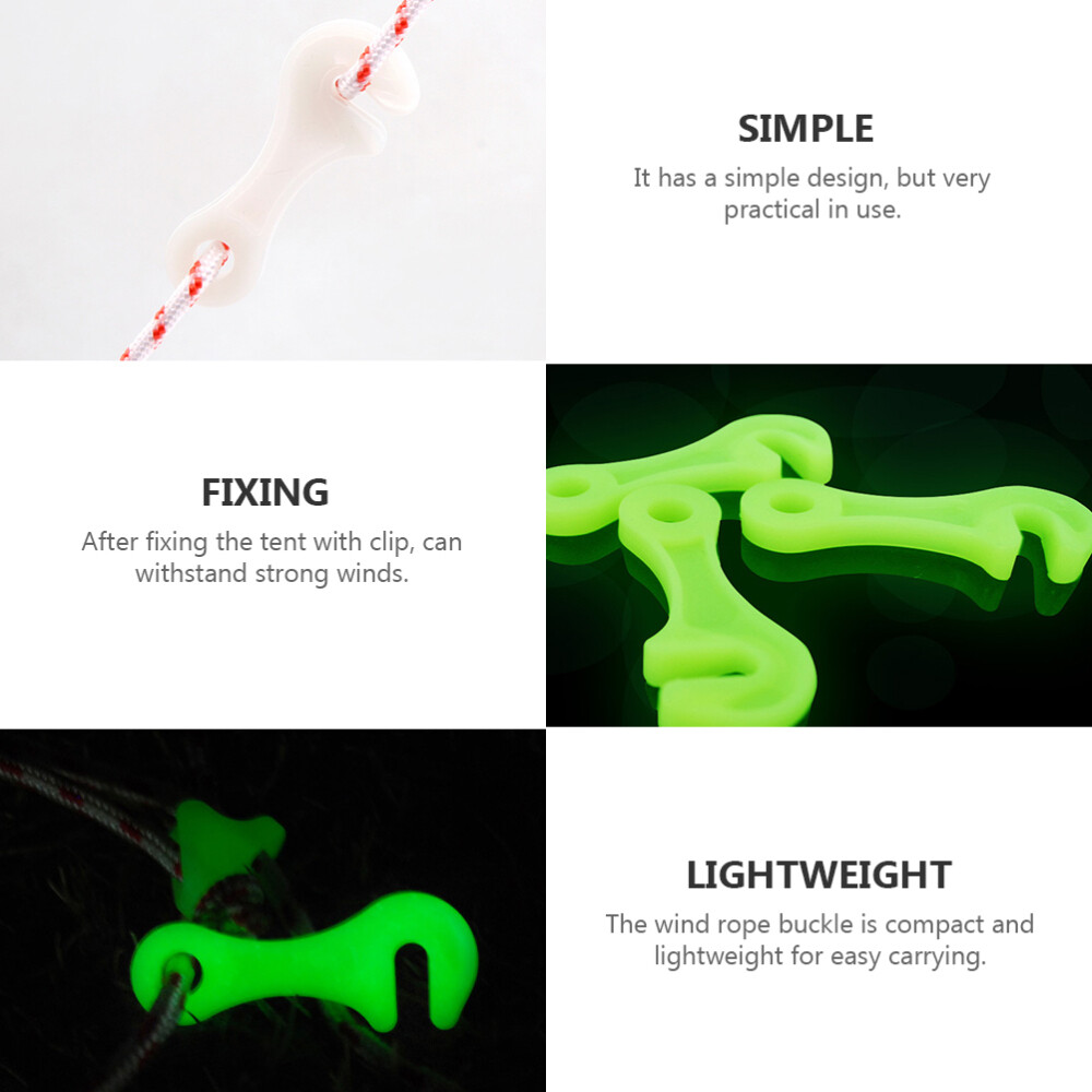 8 Pcs Plastic Luminous Cord Buckle DIY Guy Line Tensioner Rope eBay