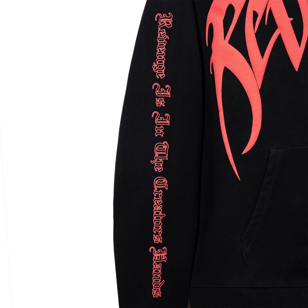 REVENGE KILL HOODIE BLACK RED XXXTENTACION SIZE MEDIUM PUFF PRINT