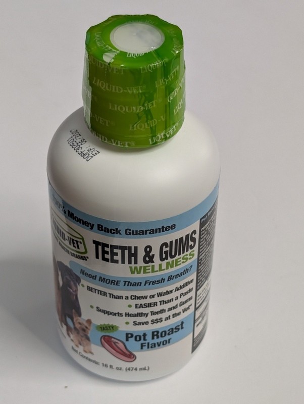 Liquid-Vet Teeth & Gums Wellness Pot Roast Flavor Dog Supplement 16 fl oz