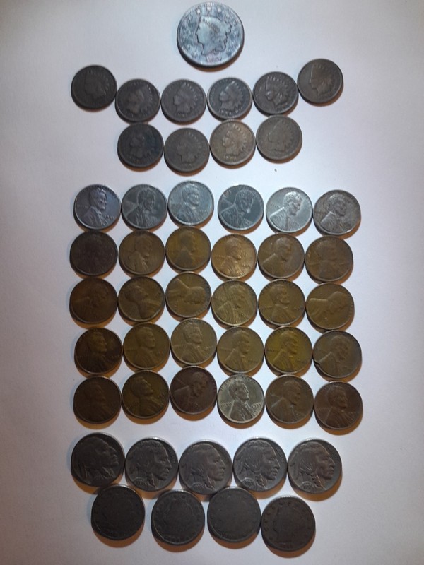 1829 large cent, Indian Head, Wheat Pennies And Buffalo And Liberty Nickels 