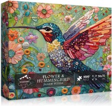 1000 Piece Hummingbird Flower Jigsaw Puzzle Challenging Adult Garden Art