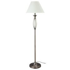 Image of Floor Lamp Antique Brass Cream Shade Tall Modern Standing Light 144cm