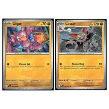 2 Card Pokemon - Phantasmal Flames - Gligar 049/094 & Gliscor 050/094 LP