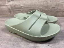 Oofos Sport Recovery Slide Sandals Light Green Cushion Comfort Womens Size 8