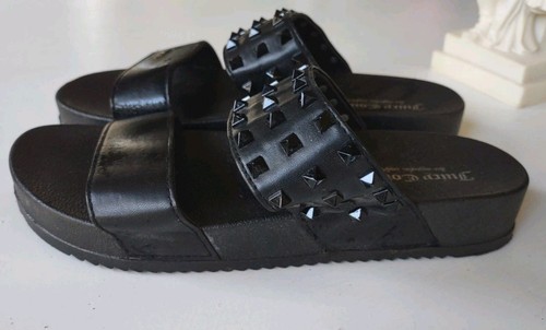 Juicy Couture Women shoes UMI sandals Black Studded Slide Size 8 - Picture 1 of 8