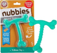 Arm  Hammer Nubbies T-Bone Dental Dog Chew Toys, Peanut 1 Count, Green