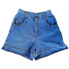 Vintage 90s No Boundaries Size S High Rise Med Wash Mom Jeans Denim Shorts