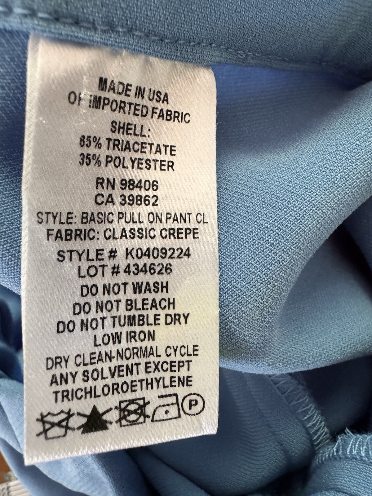 Theory Basic Pull On Pants Light Blue Classic Cre… - image 6