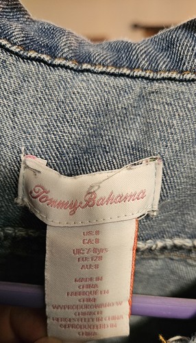 Tommy Bahama Kids Jean Jacket Size 8 Distressed Denim - Picture 3 of 4