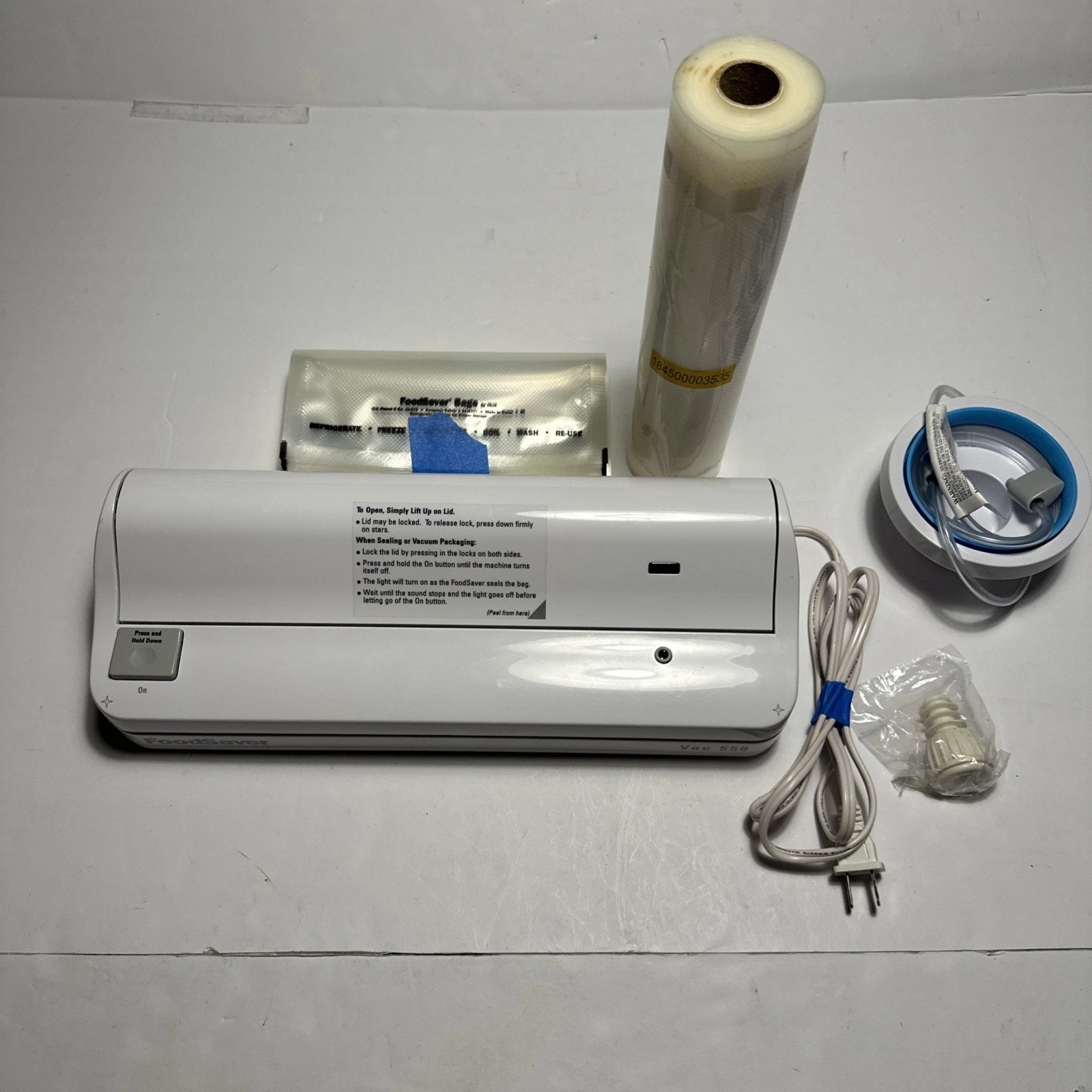 FoodSaver Vac 550 White Manual Vacuum Sealer Food Storage Bags Jar Sealer