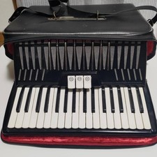 YAMAHA YA-48 Piano Accordion Black 34-Key 48-Bass Black With Case Vintage