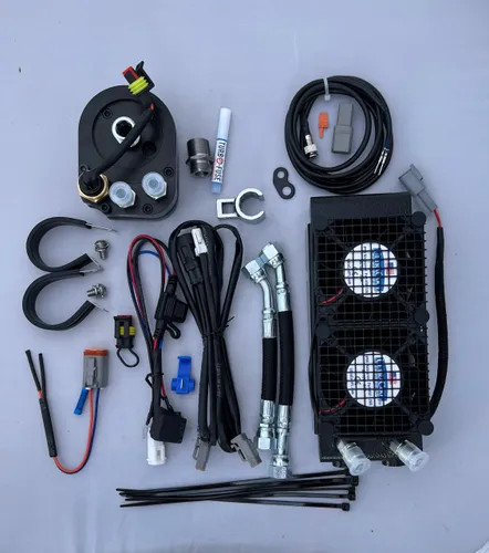 Frame Tube Mount T Engine Oil Cooler Kit Chr Covered HD Road King Classic 98-08