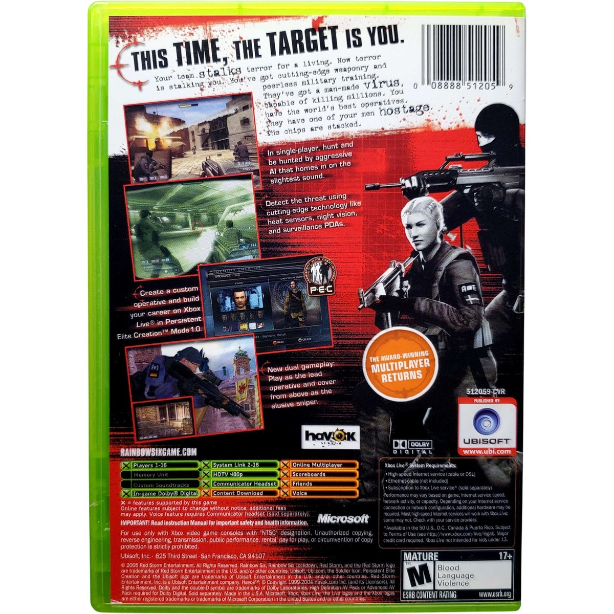 Rainbow Six 3 Lockdown - Microsoft Xbox Pristine Tested 1Y