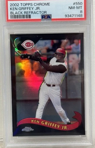 2002 Topps Chrome - Ken Griffey Jr #550 Black Refractor /50 PSA 8 HOF Reds