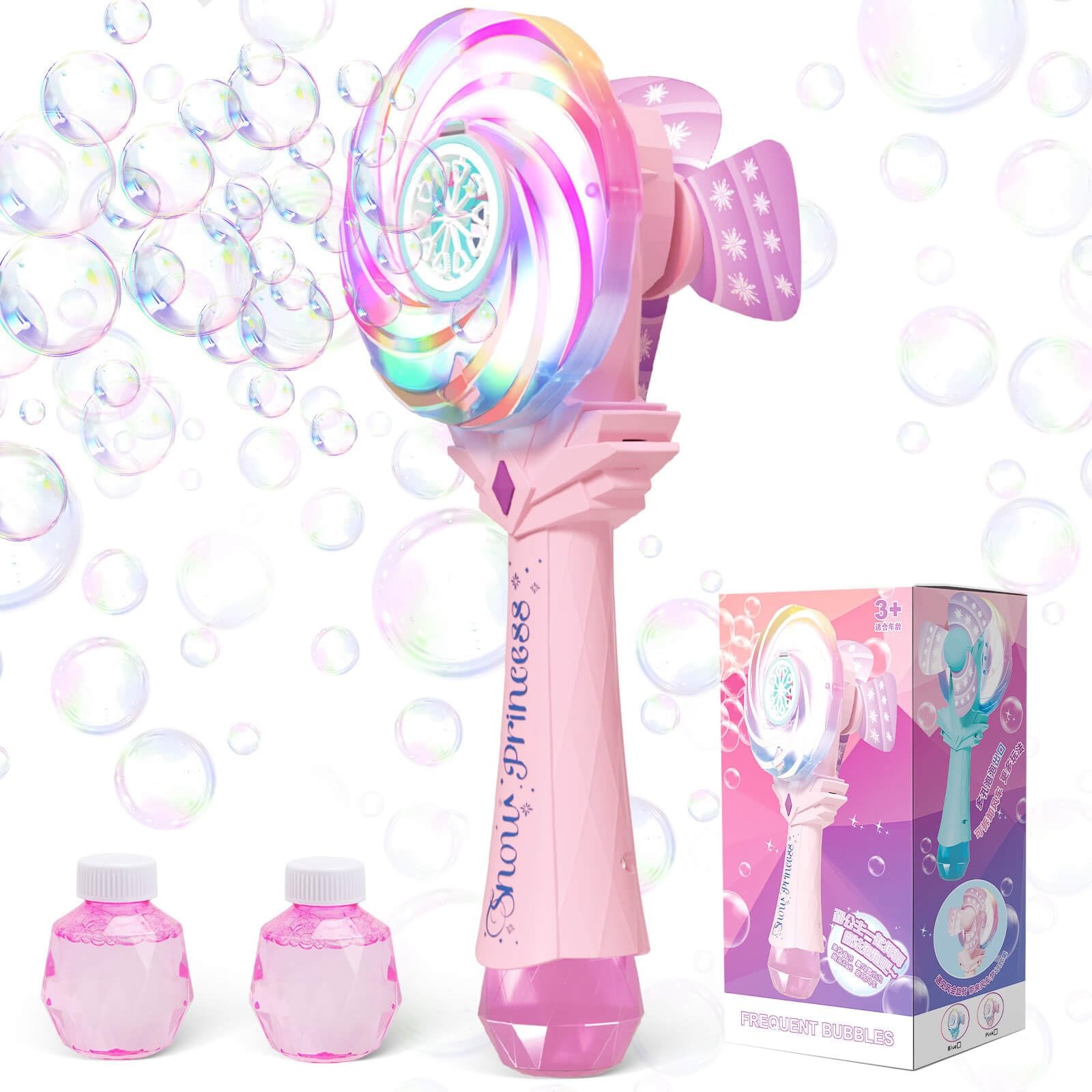 Windmill Light Up Automatic Bubble Blower Wand for Kids Ages 4-8
