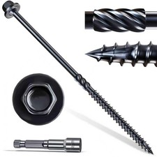 14 x 10 Wood Structural Screws 50 Pcs Exterior Hex-Head Lag Screws Black Heavy