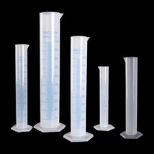 Durable Plastic Measuring Cylinder 10ml-2000ml Scale Blue Print Lab Supply gb