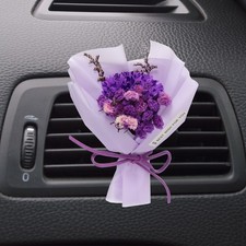 Purple Rose Dried Flower Bouquet, Car Vent Clip Scent Diffuser, Style 3