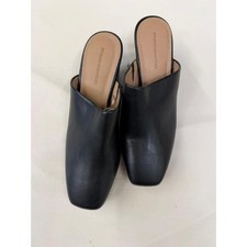 Amazon Essentials Black Square Toe Mule Heels  Block Heel Slides
