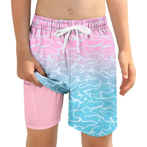 Boys Swim Trunks with Compression Liner Size 12 14 16 Hawaiian Youth Teen Bat...