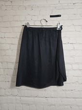 Vanity Fair half Slip Black Mini Slip with Slit S Grunge Goth Vintage