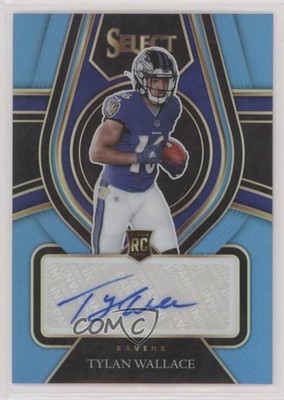 2021 Select Rookie Signatures Light Blue Prizm 44/49 Tylan Wallace Auto RC pe8