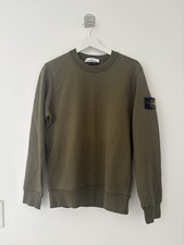 Stone Island Olive Green Compass Patch Crewneck Sweatshirt