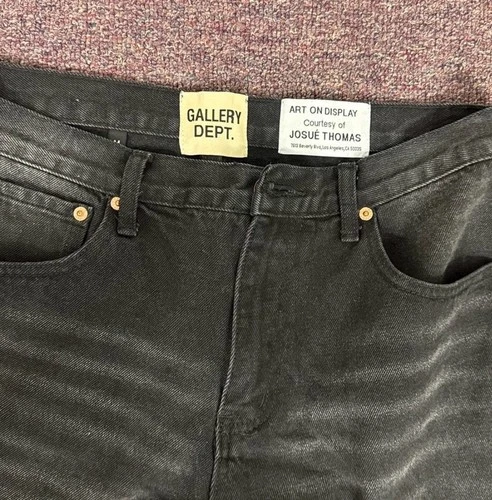 Gallery Dept. Black Denim Flared Jeans Logo Accent 5-Pocket Men's