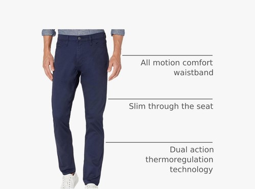 Pantalone tecnico Dockers uomo slim fit taglio jeans tutte le stagioni 36W x 32L blu pembroke - Foto 4 di 5