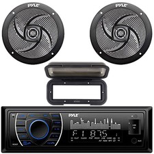 Pyle In Dash Marine MP3 USB SD Media Receiver, 2x 5.25" Speakers Pkg  Cover