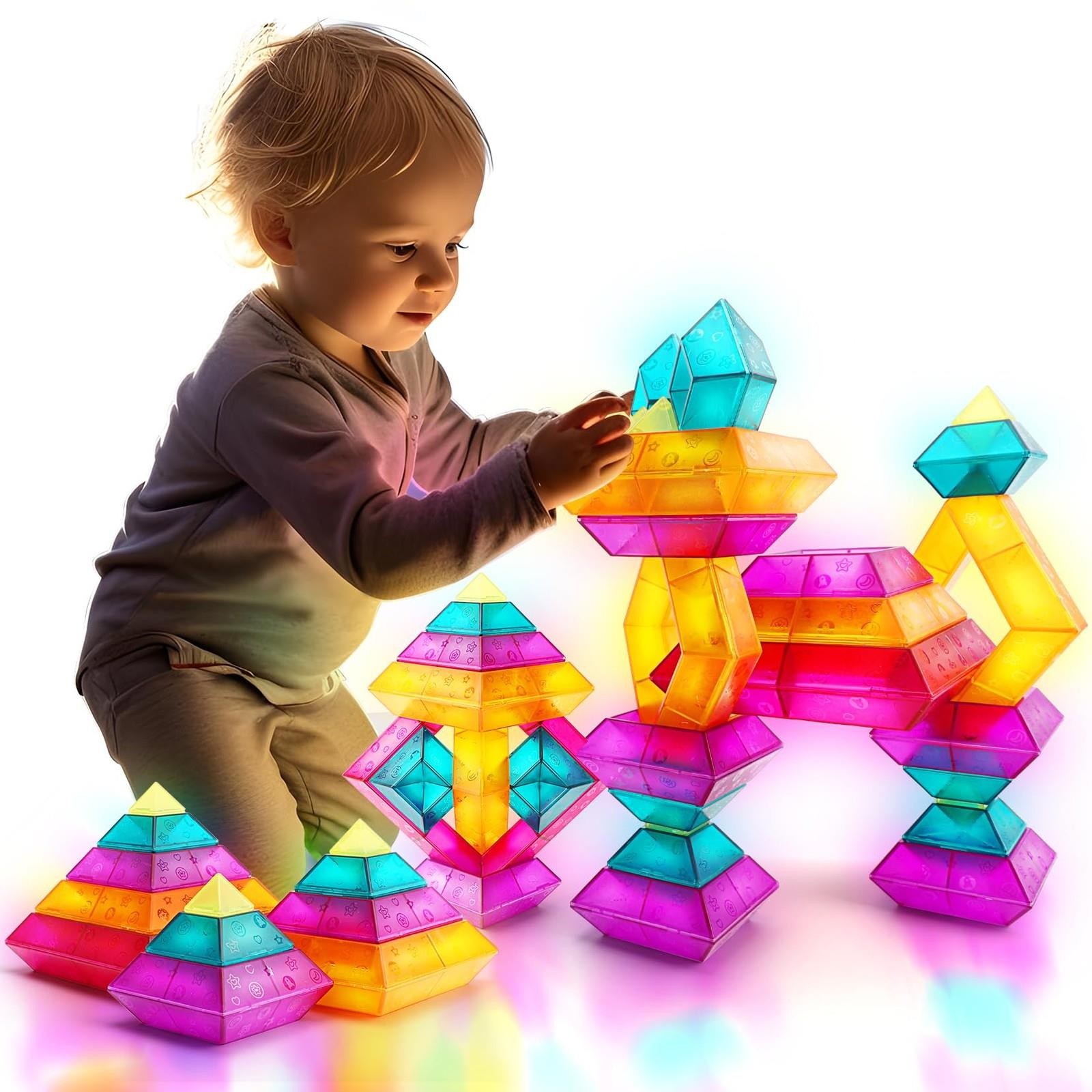 Building Block Sets for Kids 3 4 5 6 Year Old, 30 Pcs Stacking Blocks Toys fo...