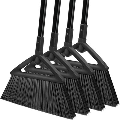 4PCS Heavy Duty Broom, Broom for Sweeeping Indoor and Outdoor, Angle Broom with