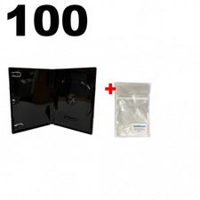 100 PREMIUM STANDARD Shiny Glossy Black Single DVD Cases 14MM 100 OPP Bags