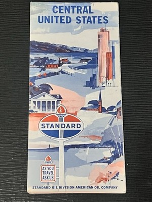 Vintage Standard Oil Central United States Road Map | Credit Card Promo
