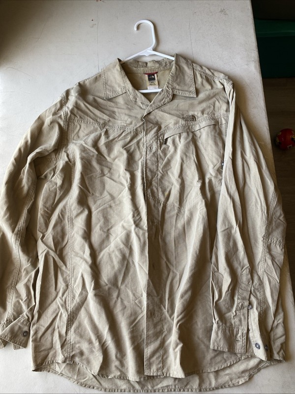 The North Face Shirt Mens XL Beige Vented Fishing Hiking Gorp