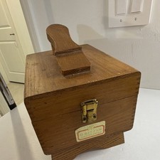 Vintage Griffin Shinemaster Wooden Shoe Shine Box Kit w/ Polish Care Supplies