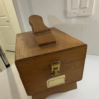 Vintage Griffin Shinemaster Holz Schuhputzkasten Set mit Politur & Pflegezubehör - Bild 1 von 4