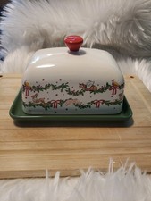 Cath Kidston Holiday  Animal Garland England Butter Dish & Lid . Brand New.