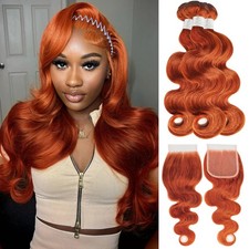 Realloves Ginger Orange Body Wave Human Hair ...