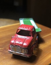 Vintage Tootsie Toy Red Semi-truck With Green Car Hauling Trailer