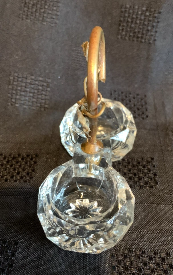 Antiguo condimetro victoriano salero sirviente cristal sal y pimienta c.1900 Foto 3 de 4