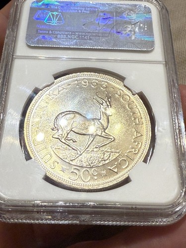 South Africa, 1963 50 Cent, NGC Proof 66-GEM, Mintage 4025, Rare - Picture 3 of 3